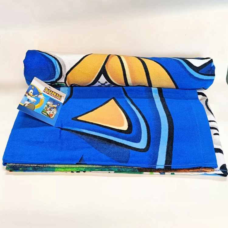 Ręcznik Kąpielowy z Disney 75x150 - SONIC niebieski cały